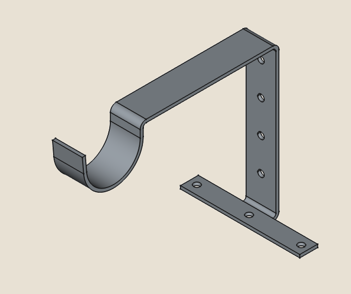Heavy duty 304 stainless steel curtain rod bracket with solid machined design