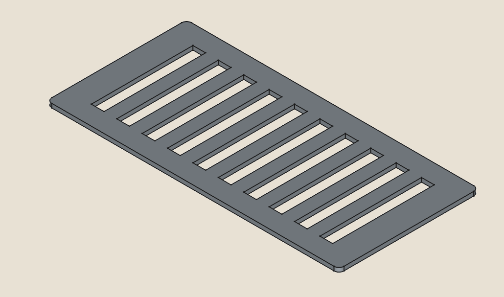 Modern metal vent cover with linear slot design and precision machined finish