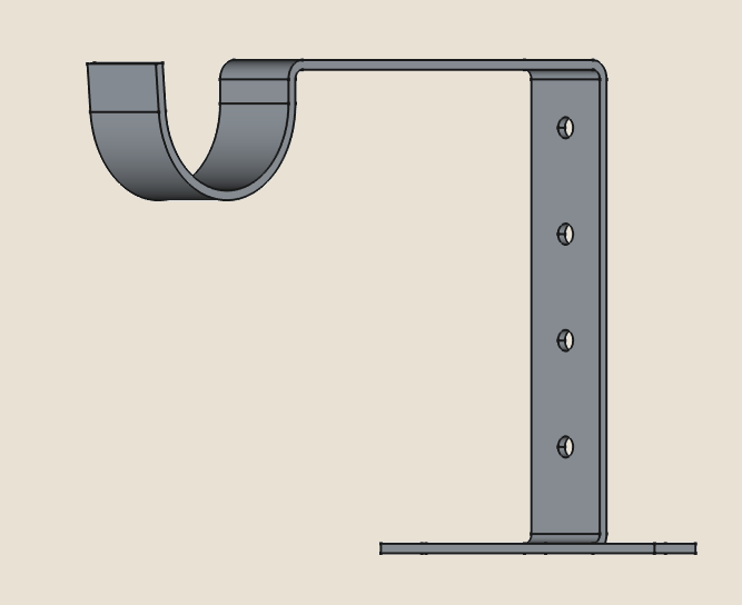 Wall-mounted stainless steel curtain rod bracket showing structural strength and clean design